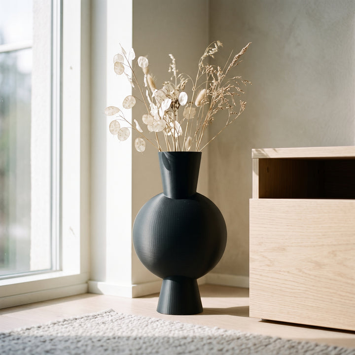 Dessa - Bolle Taps Toelopende Moderne Vaas — sfeer (zwart)
