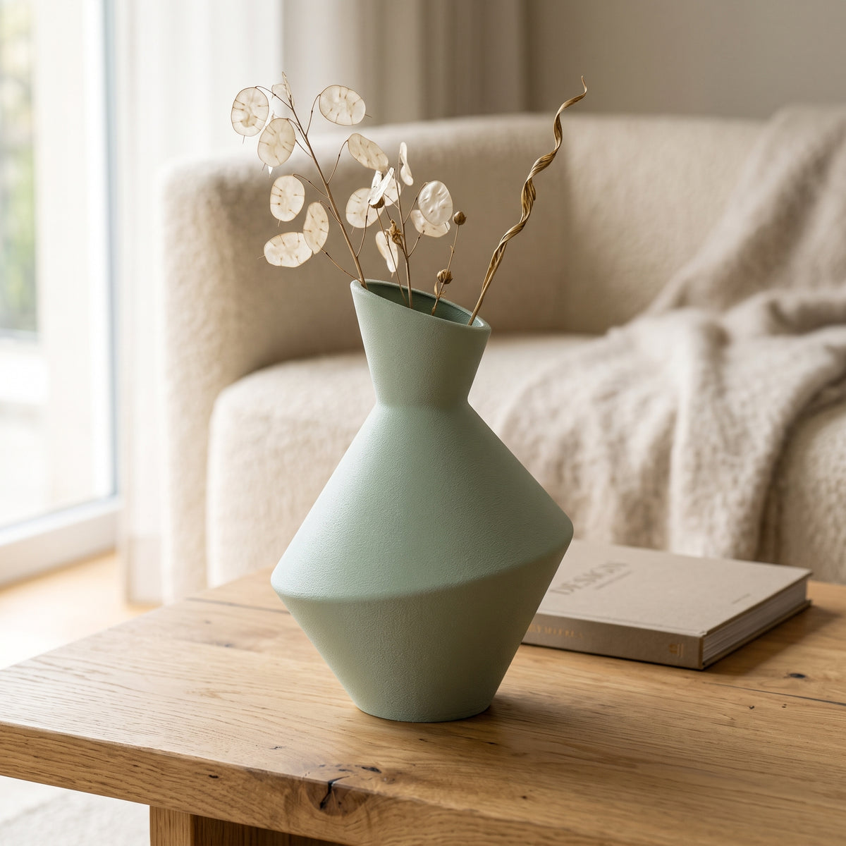 Daris - Taps Toelopende Geometrische Moderne Vaas — sfeer (salie)