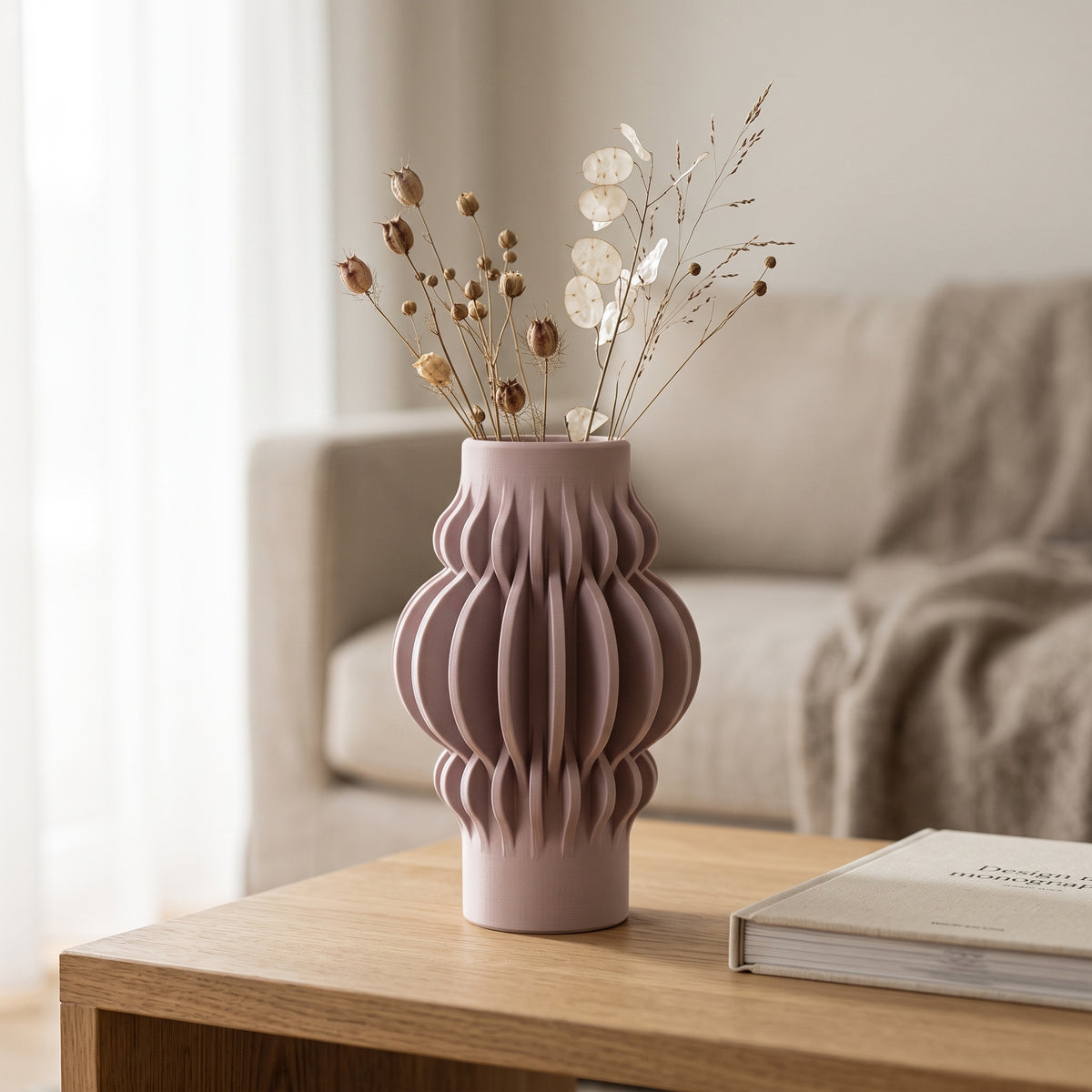 Vesper - Golvend Sculpturale Moderne Vaas — sfeer (bloesem)