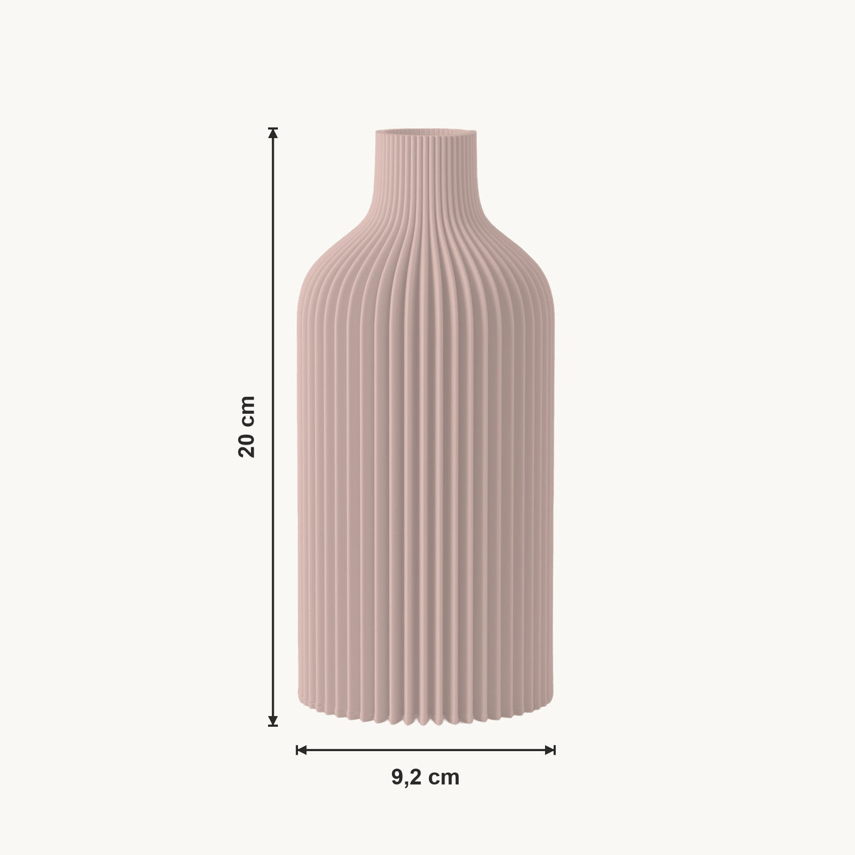 Evren - Verticaal Geribbelde Organische Vaas — maat (bloesem-20cm)