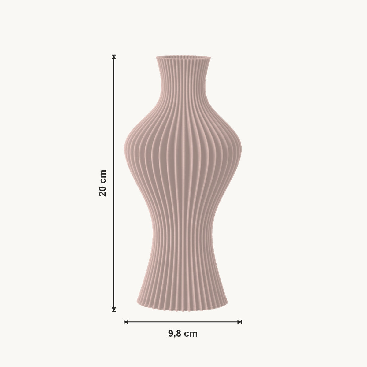 Flint - Gegroefde Sculpturale Moderne Vaas — maat (bloesem-20cm)