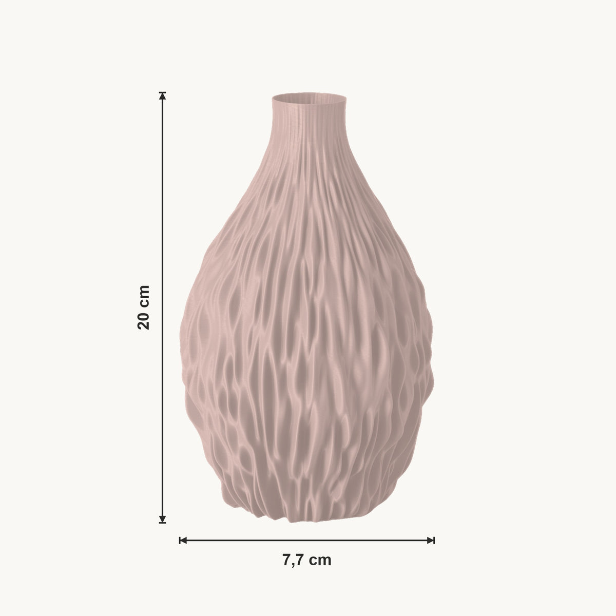 Noor - Geribbelde Organische Sculpturale Vaas — maat (bloesem-20cm)