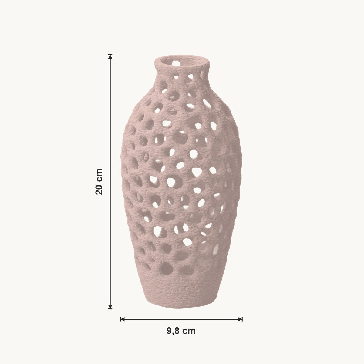 Ulani - Geperforeerde Organische Sculpturale Vaas — maat (bloesem-20cm)