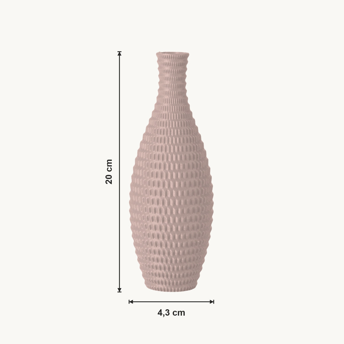 Bronte - Conisch Taps Geribbelde Moderne Vaas — maat (bloesem-20cm)