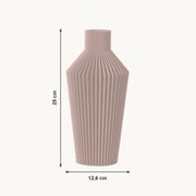Nylas - Ronde Geribbelde Taps Toelopende Moderne Vaas — maat (bloesem-25cm)