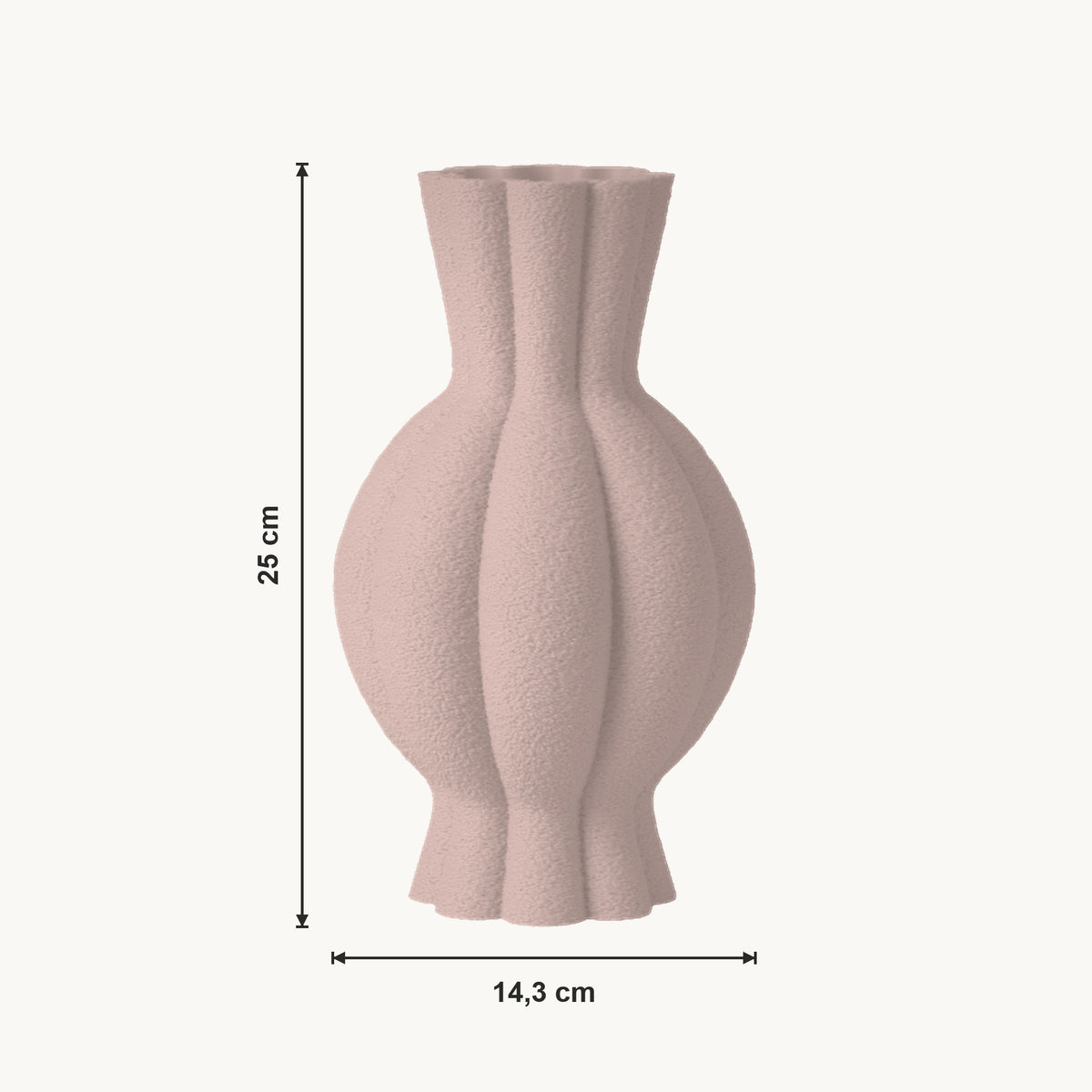 Galen - Gegroefde Sculpturale Moderne Vaas — maat (bloesem-25cm)