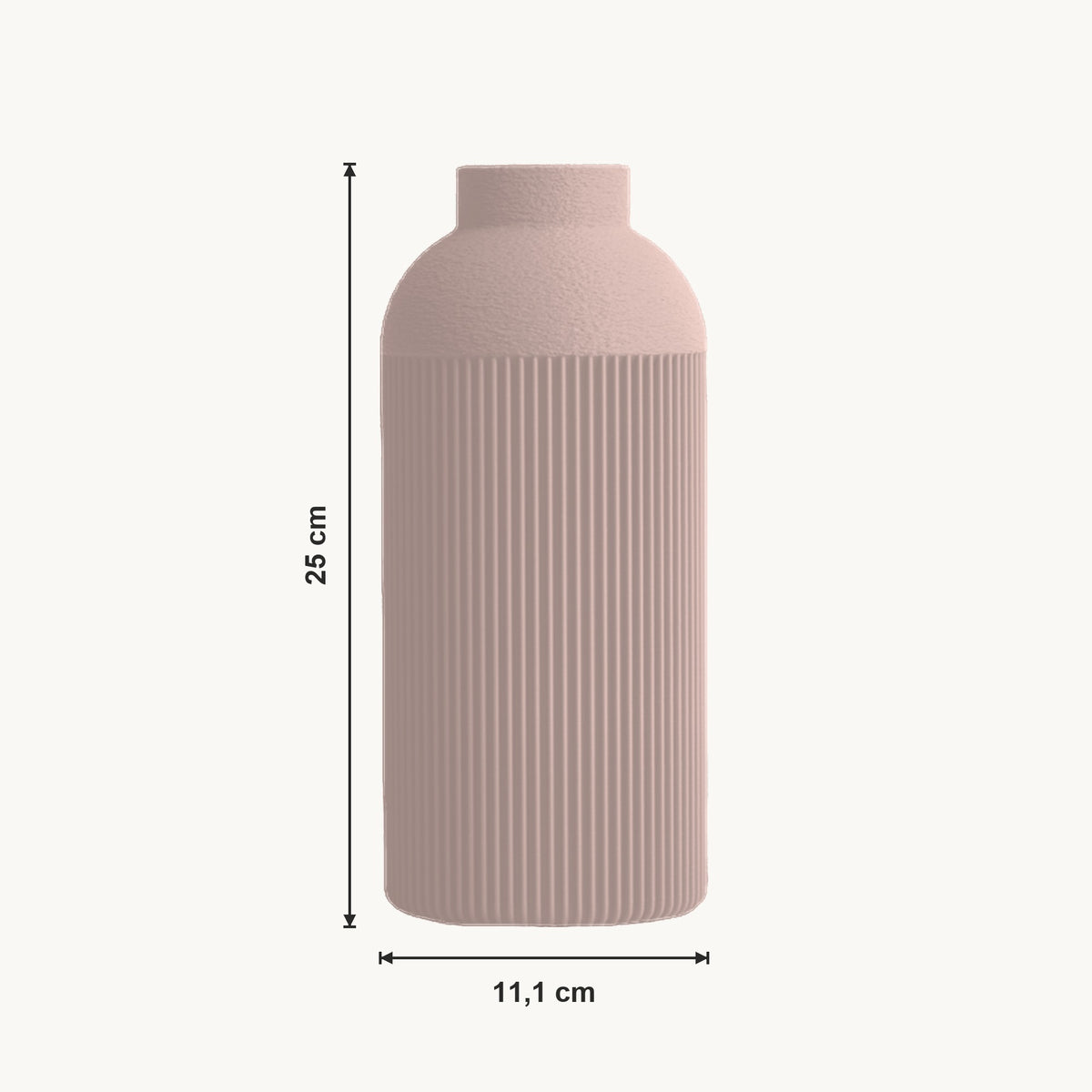 Nova - Verticaal Geribbelde Symmetrische Moderne Vaas — maat (bloesem-25cm)