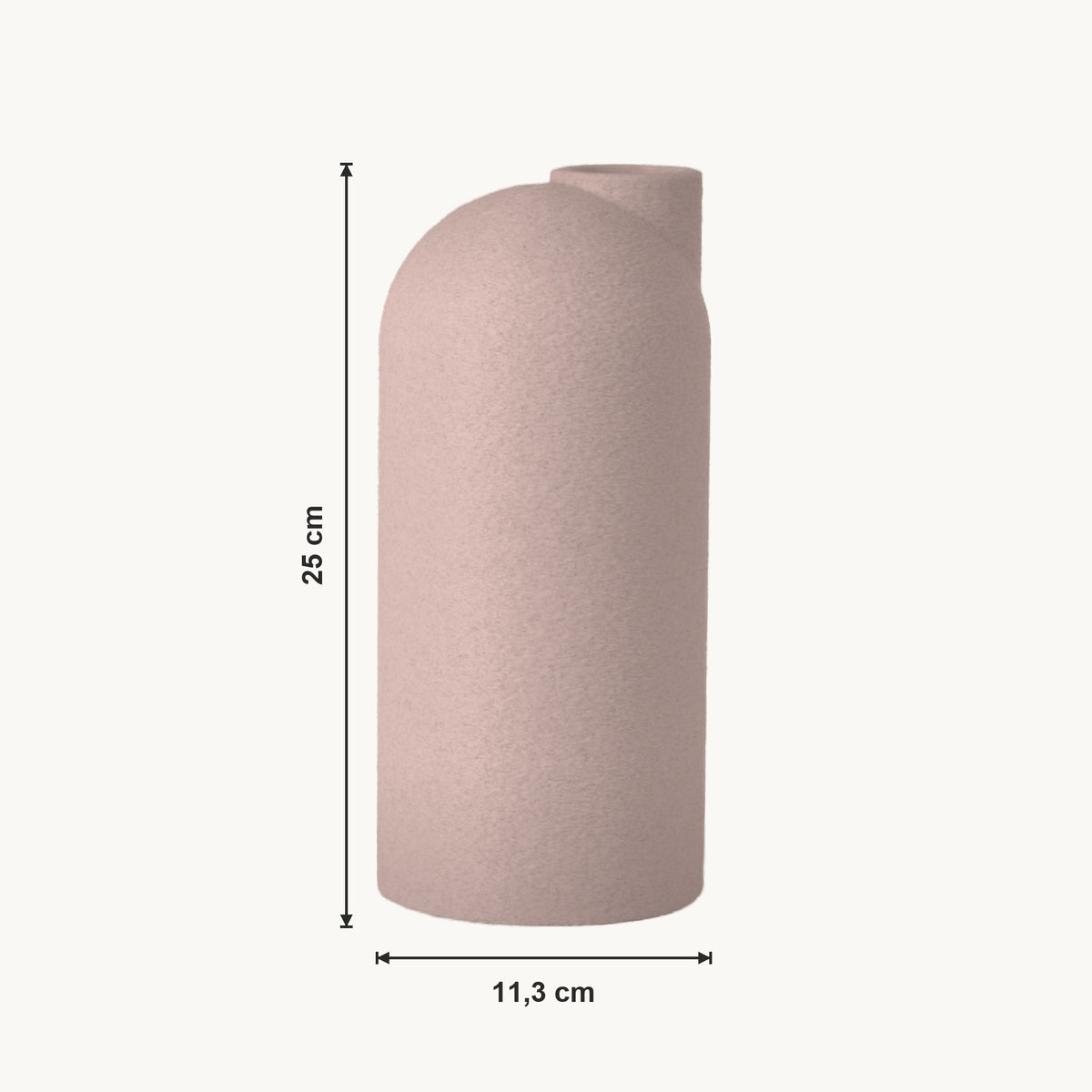 Liora - Gegroefde Asymmetrische Minimalistische Vaas — maat (bloesem-25cm)