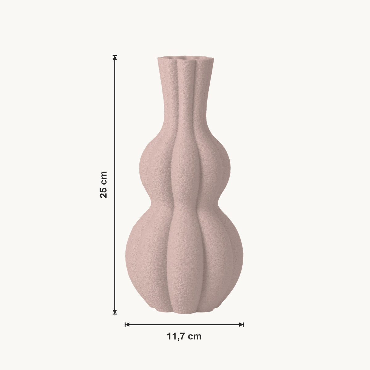 Ember - Geribbelde Organische Sculpturale Vaas — maat (bloesem-25cm)