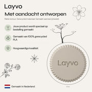 Evren - Verticaal Geribbelde Organische Vaas — verhaal (creme)