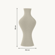 Flint - Gegroefde Sculpturale Moderne Vaas — maat (creme-20cm)