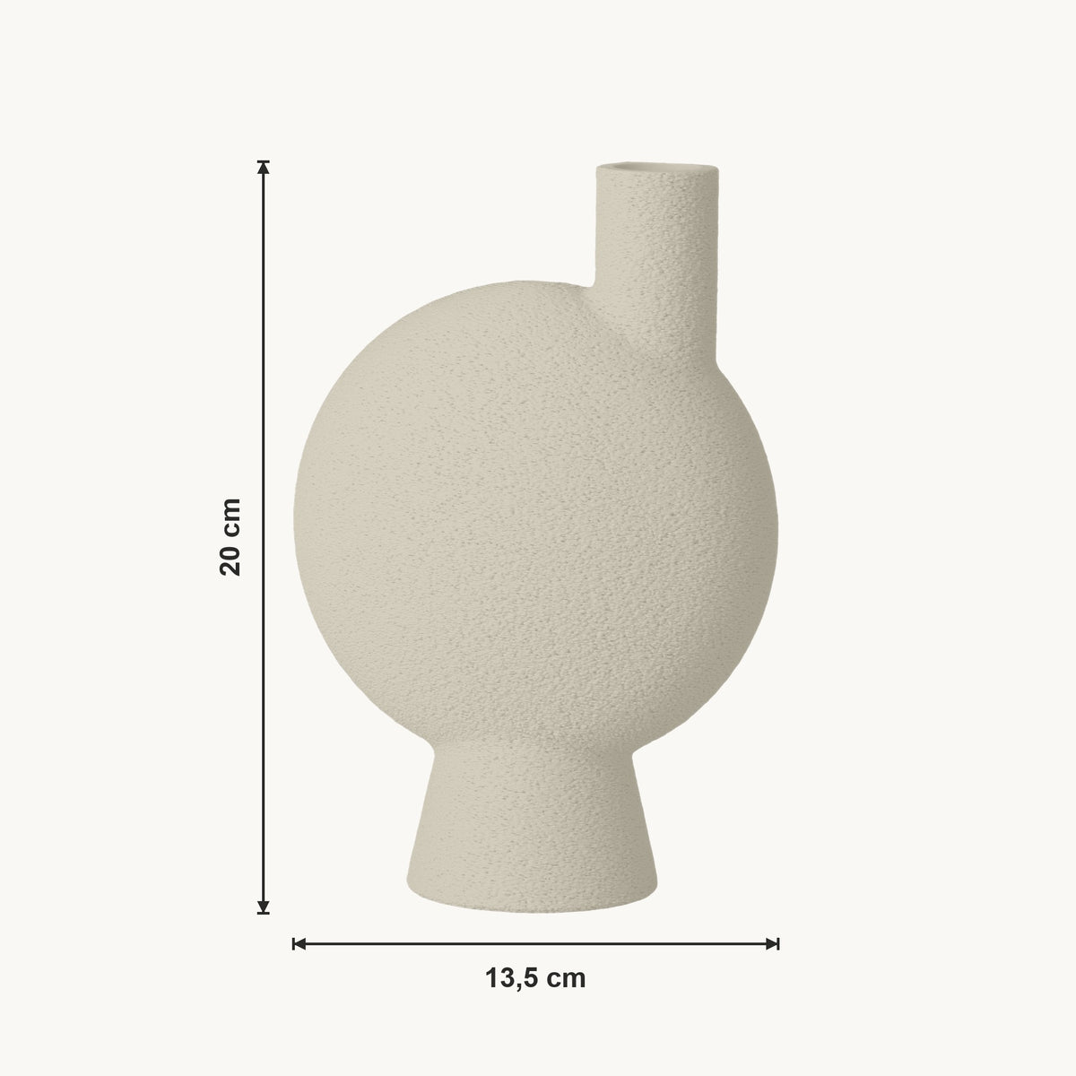 Helia - Asymmetrische Organische Sculpturale Vaas — maat (creme-20cm)