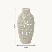 Ulani - Geperforeerde Organische Sculpturale Vaas — maat (creme-20cm)