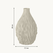 Noor - Geribbelde Organische Sculpturale Vaas — maat (creme-20cm)
