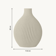 Corvus - Spiraal Geribbelde Organische Moderne Vaas — maat (creme-20cm)