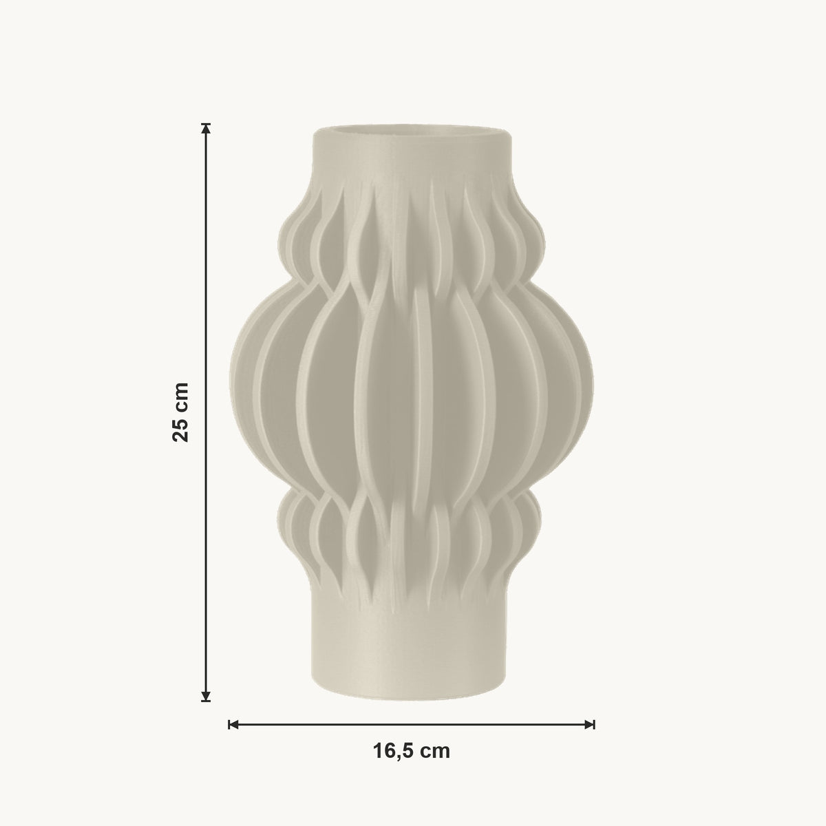 Vesper - Golvend Sculpturale Moderne Vaas — maat (creme-25cm)