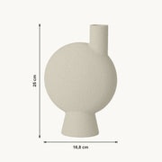 Helia - Asymmetrische Organische Sculpturale Vaas — maat (creme-25cm)