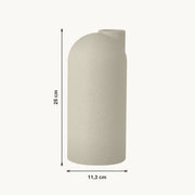 Liora - Gegroefde Asymmetrische Minimalistische Vaas — maat (creme-25cm)