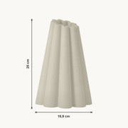 Renna - Geribbelde Conische Sculpturale Vaas — maat (creme-25cm)