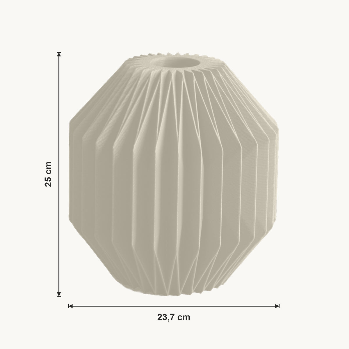 Calen - Gefacetteerde Bolle Sculpturale Vaas — maat (creme-25cm)