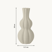 Ember - Geribbelde Organische Sculpturale Vaas — maat (creme-25cm)