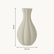 Fenno - Gegroefde Taps Toelopende Organische Vaas — maat (creme-25cm)