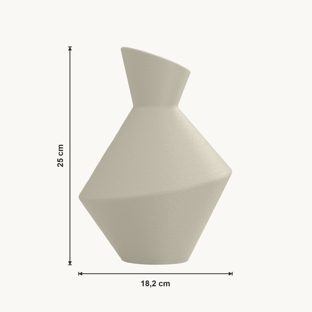 Daris - Taps Toelopende Geometrische Moderne Vaas — maat (creme-25cm)
