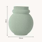 Karin - Geribbelde Volle Organische Vaas — maat (salie-20cm)
