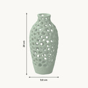 Ulani - Geperforeerde Organische Sculpturale Vaas — maat (salie-20cm)