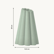 Renna - Geribbelde Conische Sculpturale Vaas — maat (salie-20cm)