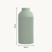 Nova - Verticaal Geribbelde Symmetrische Moderne Vaas — maat (salie-20cm)