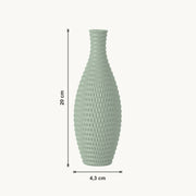 Bronte - Conisch Taps Geribbelde Moderne Vaas — maat (salie-20cm)