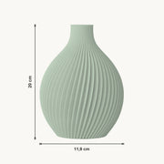 Corvus - Spiraal Geribbelde Organische Moderne Vaas — maat (salie-20cm)