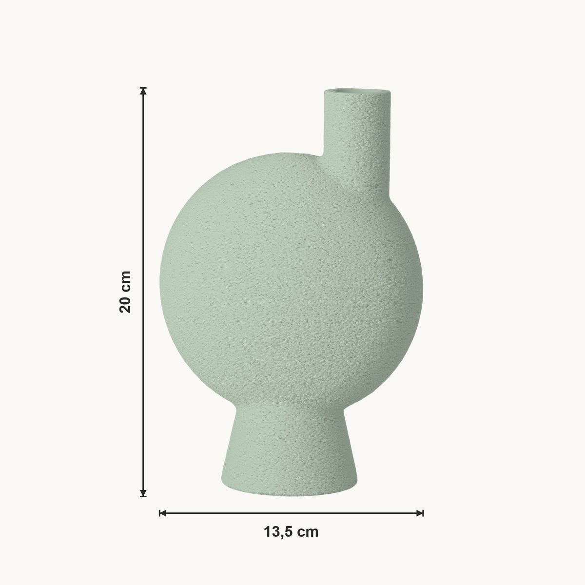 Helia - Asymmetrische Organische Sculpturale Vaas — maat (salie-20cm)