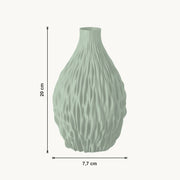 Noor - Geribbelde Organische Sculpturale Vaas — maat (salie-20cm)