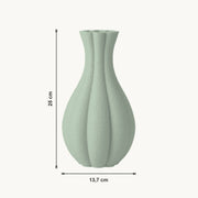 Fenno - Gegroefde Taps Toelopende Organische Vaas — maat (salie-25cm)