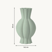 Galen - Gegroefde Sculpturale Moderne Vaas — maat (salie-25cm)