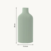 Evren - Verticaal Geribbelde Organische Vaas — maat (salie-25cm)