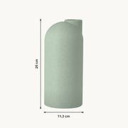 Liora - Gegroefde Asymmetrische Minimalistische Vaas — maat (salie-25cm)