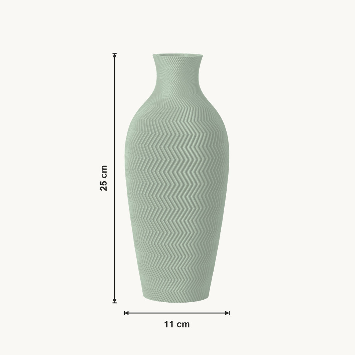 Aluna - Zigzag Taps Sculpturale Vaas — maat (salie-25cm)