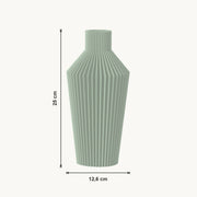 Nylas - Ronde Geribbelde Taps Toelopende Moderne Vaas — maat (salie-25cm)