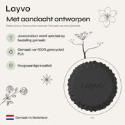 Noor - Geribbelde Organische Sculpturale Vaas — verhaal (zwart)