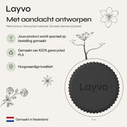 Evren - Verticaal Geribbelde Organische Vaas — verhaal (zwart)