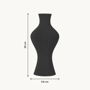 Flint - Gegroefde Sculpturale Moderne Vaas — maat (zwart-20cm)