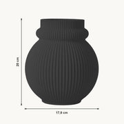 Karin - Geribbelde Volle Organische Vaas — maat (zwart-20cm)