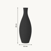 Bronte - Conisch Taps Geribbelde Moderne Vaas — maat (zwart-20cm)
