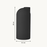 Liora - Gegroefde Asymmetrische Minimalistische Vaas — maat (zwart-20cm)