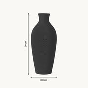 Aluna - Zigzag Taps Sculpturale Vaas — maat (zwart-20cm)