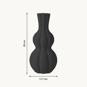 Ember - Geribbelde Organische Sculpturale Vaas — maat (zwart-25cm)