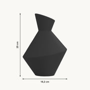 Daris - Taps Toelopende Geometrische Moderne Vaas — maat (zwart-25cm)